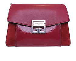 GV3 Small Shoulder Bag, Suede/Goatskin, Fig Cherry Red, KUEO148